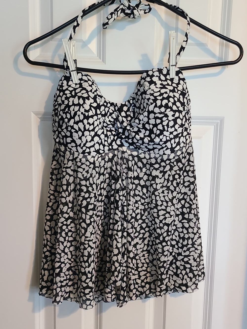 Merona Black and White Flyaway Tankini